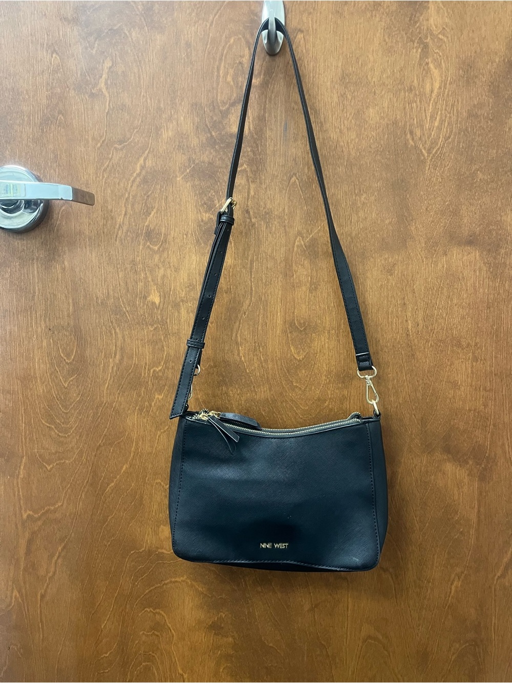 Nine West Black Crossbody Bag with Gold Hardware